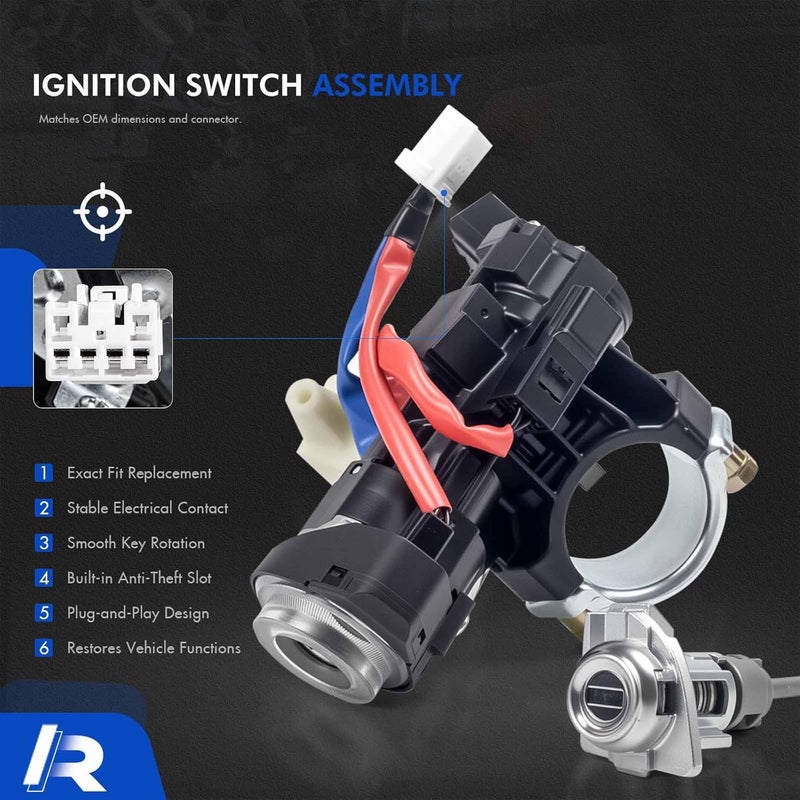 RHAOCZIYAUTO 81905-F2230 Ignition Lock Switch Assembly with Door Lock Cylinder & Keys Fit for Hyundai Elantra 2017-2020 Ignition Lock Cylinder with Housing Replace# 81910-F2130, 81970-F2B00, 81900-F2H00 - Image 4
